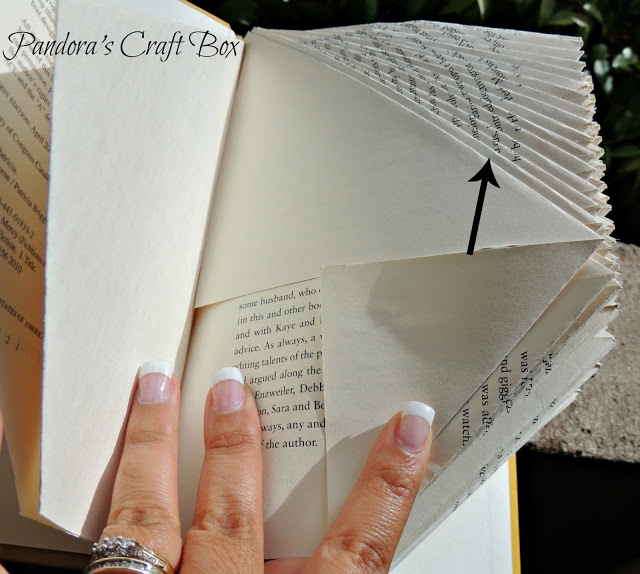 book page folding art, book page folding tutorial, book page folding, folding book pages, book folding, DIY,