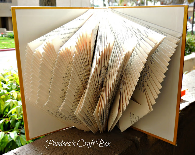 book page folding art, book page folding tutorial, book page folding, folding book pages, book folding, DIY,