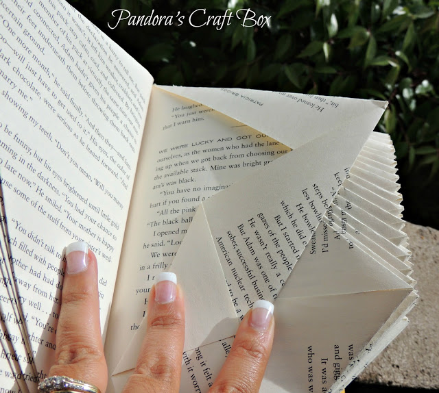 book page folding art, book page folding tutorial, book page folding, folding book pages, book folding, DIY,