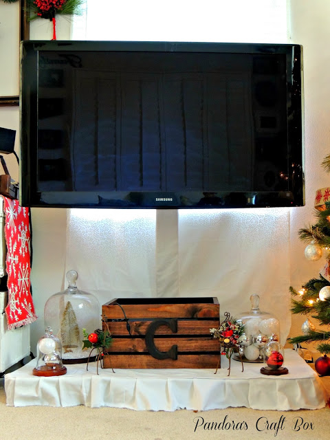 christmas decor, slipcover, slipcover, DIY, tutorial, entertainment system, TV stand, duck fabric christmas decor, slipcover, slipcover, DIY, tutorial, entertainment system, TV stand, duck fabric