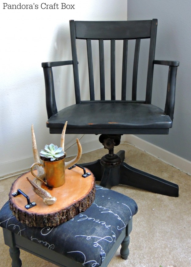 chalk paint, Banker's chair, tutorial, DIY
