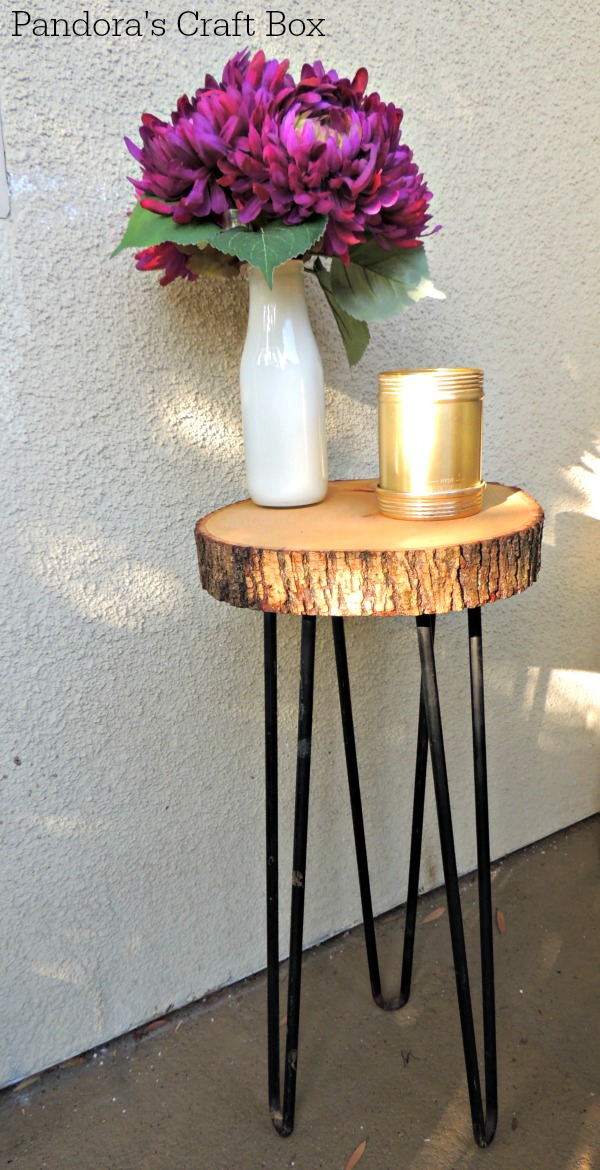 wood slice table, wood slice end table, wood, table, diy, crafts