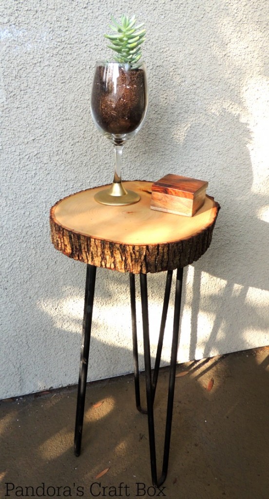 wood slice furniture, wood slice table tutorial, diy