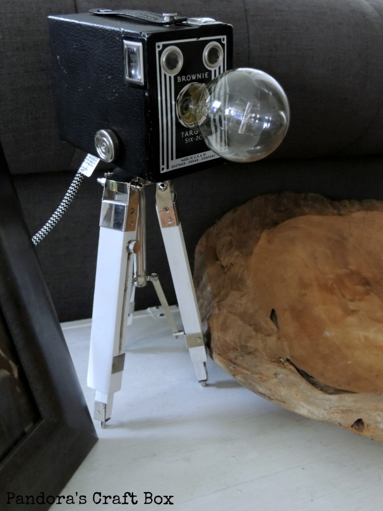 vintage camera tripod lamp, vintage camera, diy, crafts, vintage lamp